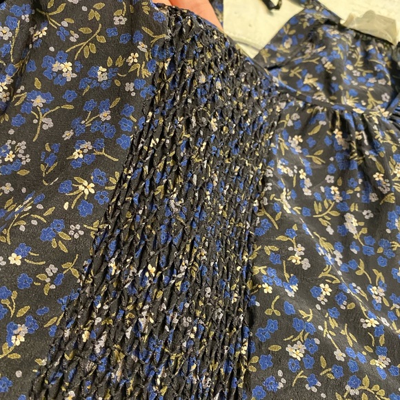 Beautiful Hanae Mori blue & black silk floral print midi long style dres… - Picture 3 of 11